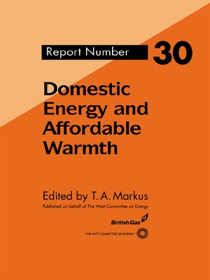 cover image of Domestic Energy and Affordable Warmth